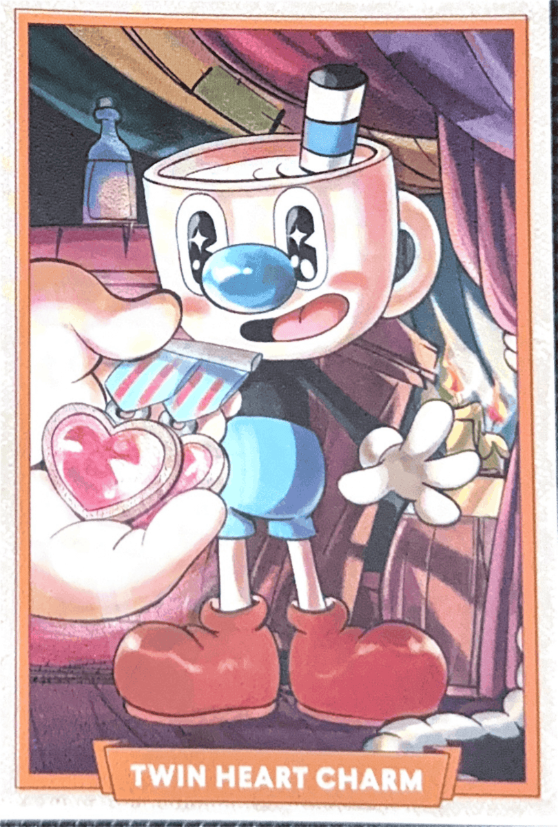 125 - Twin Heart Charm - Cuphead out of the cards by Dario Moccia | BraccoTCG